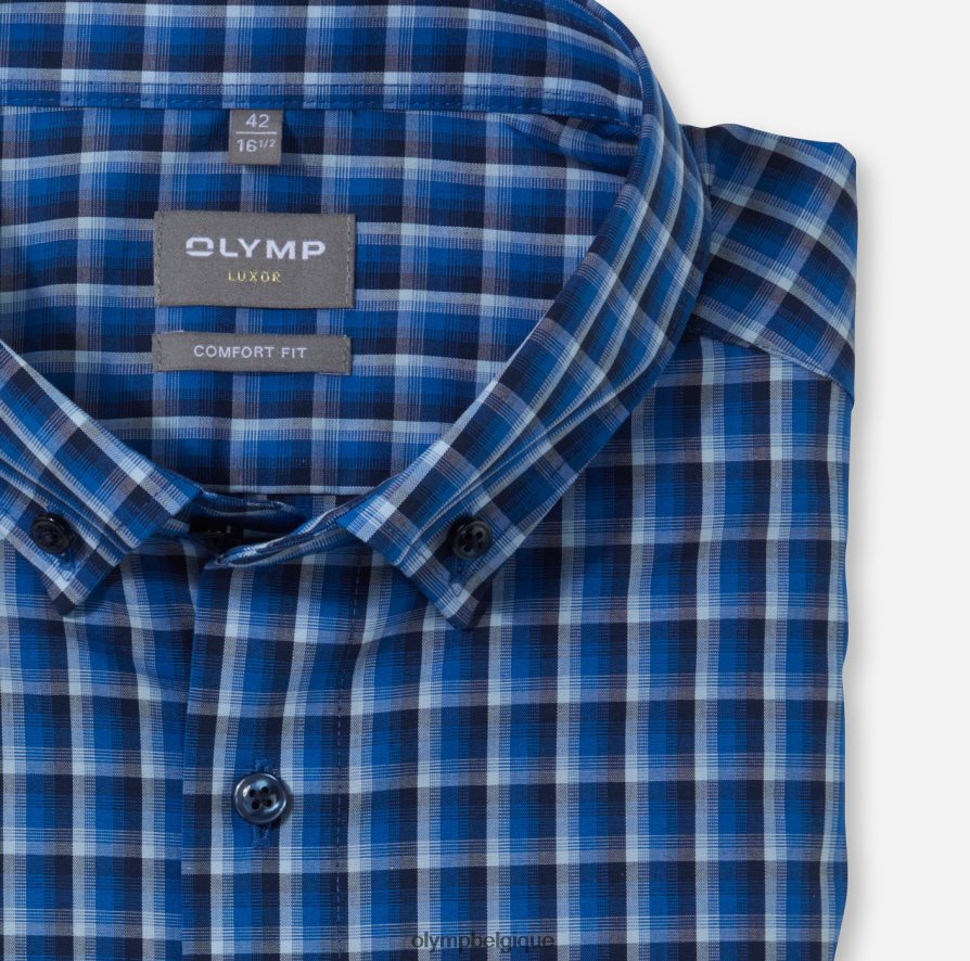 OLYMP FL8P6V1521 vêtements Luxor Comfort Fit, chemise d'affaires, boutonnée, royal
