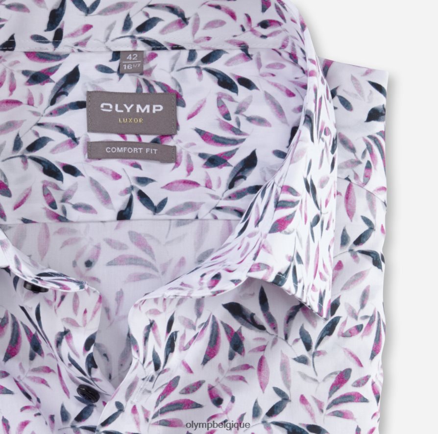 OLYMP FL8P6V1549 vêtements Luxor Comfort Fit, chemise d'affaires, New Kent, rose