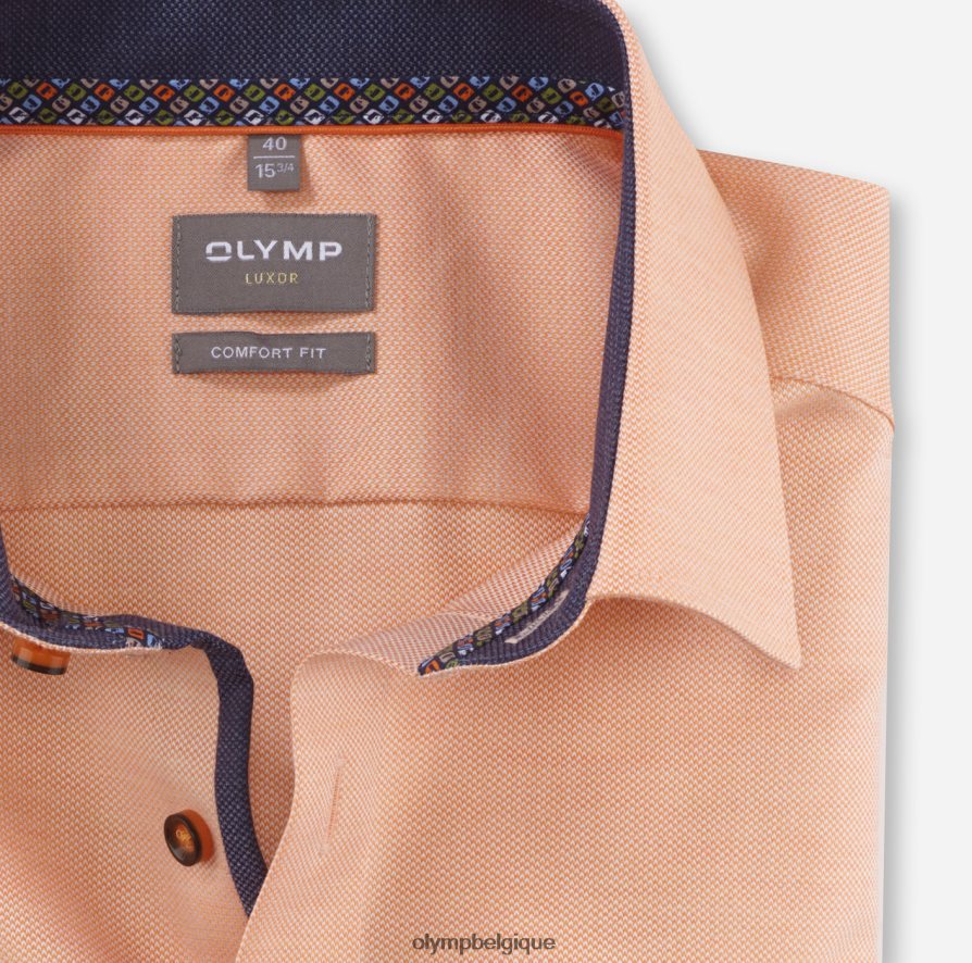 OLYMP FL8P6V1550 vêtements Luxor Comfort Fit, chemise d'affaires, New Kent, orange