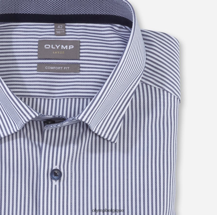 OLYMP FL8P6V1558 vêtements Luxor Comfort Fit, chemise business, sous boutonnée, marine