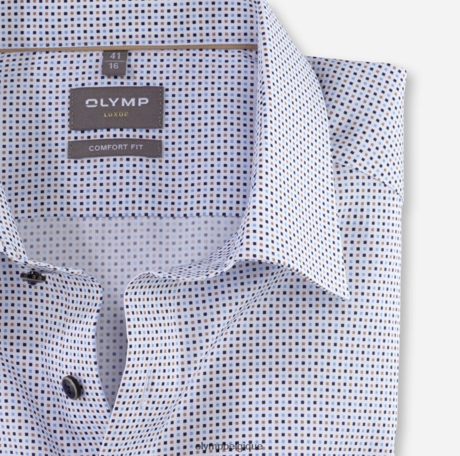 OLYMP FL8P6V1586 vêtements Luxor Comfort Fit, chemise d'affaires, New Kent, naturel