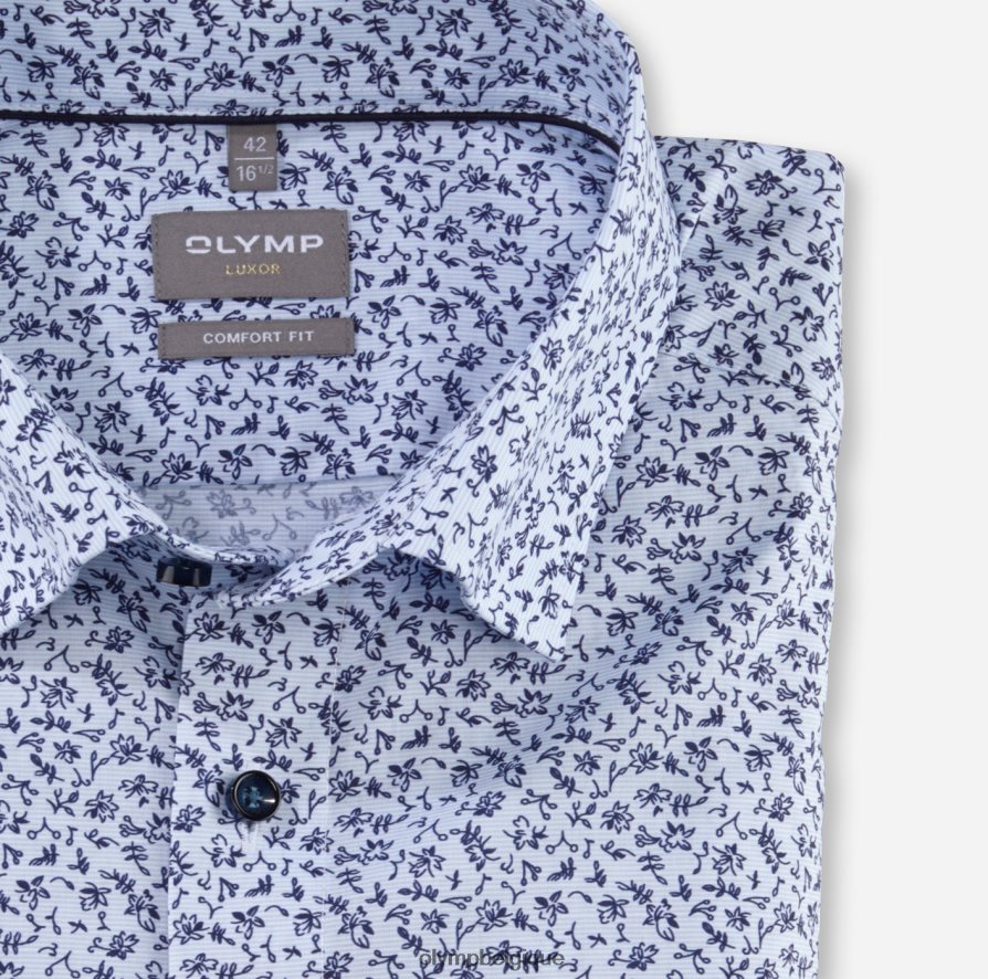 OLYMP FL8P6V1590 vêtements Luxor Comfort Fit, chemise business, sous boutonnée, bleu