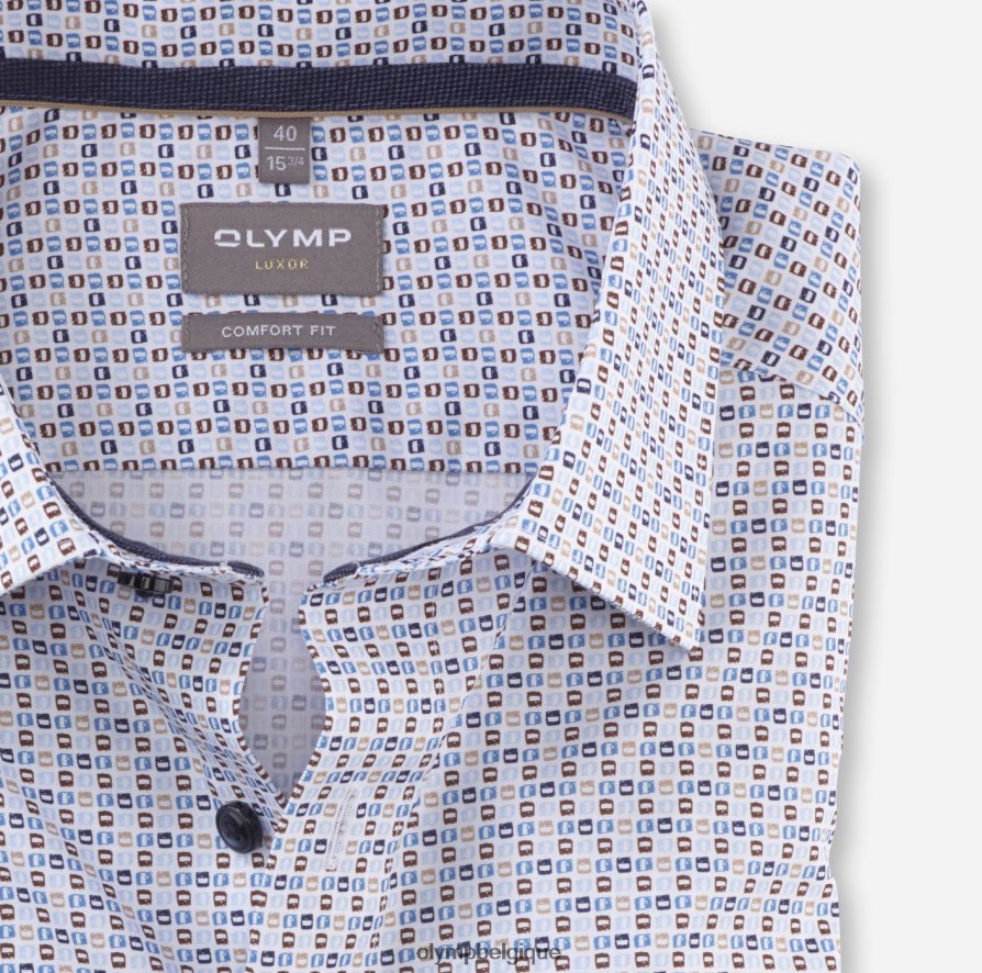 OLYMP FL8P6V1597 vêtements Luxor Comfort Fit, chemise d'affaires, New Kent, naturel