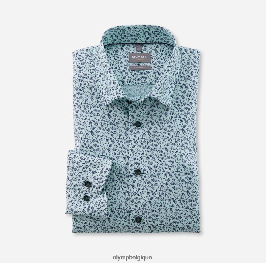 OLYMP FL8P6V1619 vêtements Luxor Comfort Fit, chemise business, sous boutonnée, vert clair