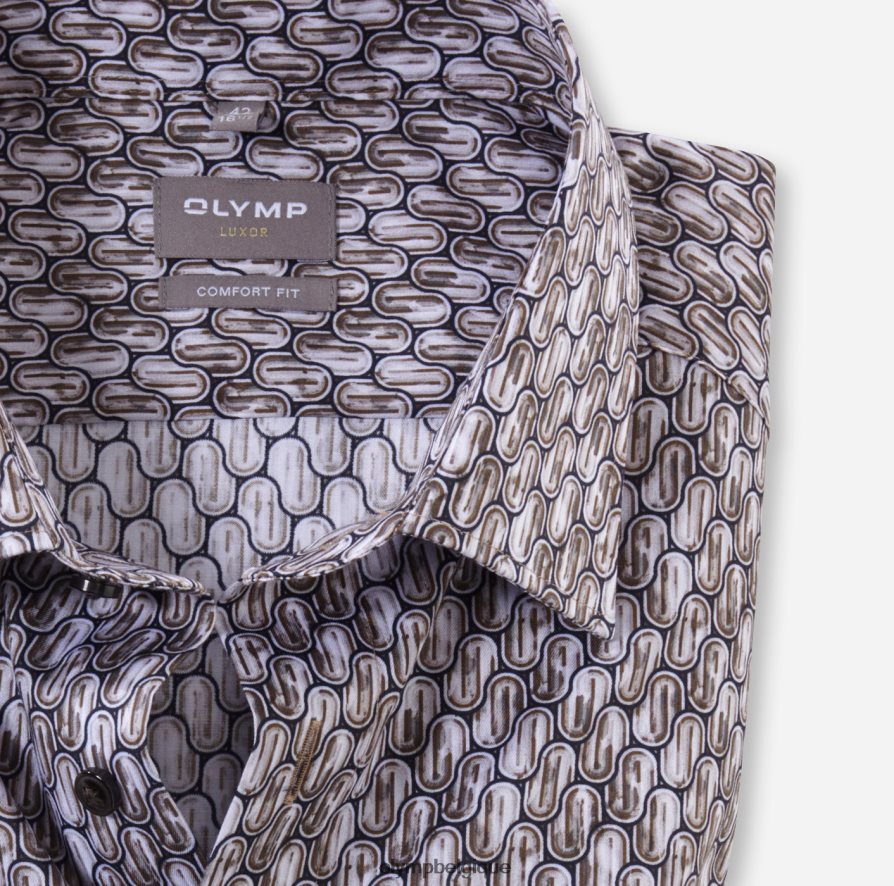 OLYMP FL8P6V1620 vêtements Luxor Comfort Fit, chemise d'affaires, New Kent, marron