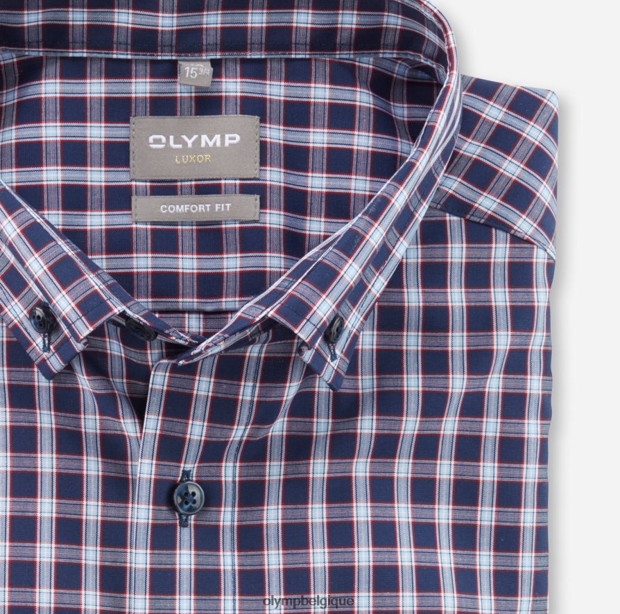 OLYMP FL8P6V1622 vêtements Luxor Comfort Fit, chemise business, boutonnée, rouge