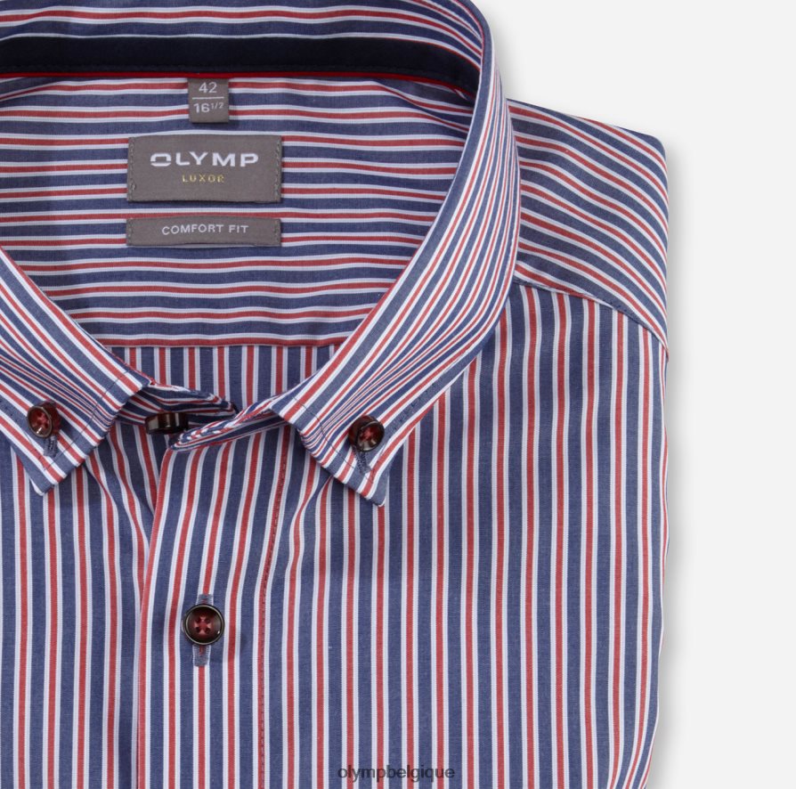 OLYMP FL8P6V1625 vêtements Luxor Comfort Fit, chemise business, boutonnée, rouge