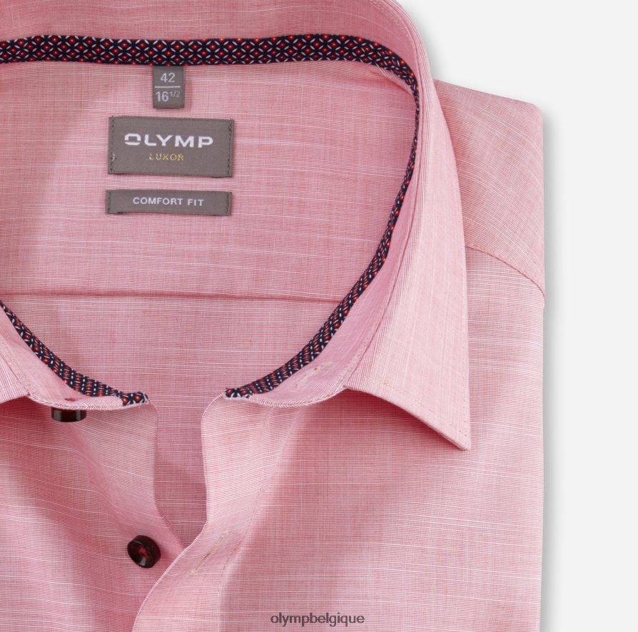 OLYMP FL8P6V1629 vêtements Luxor Comfort Fit, chemise d'affaires, New Kent, rouge