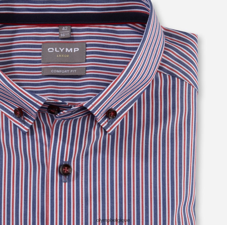 OLYMP FL8P6V1638 vêtements Luxor Comfort Fit, chemise business, boutonnée, rouge
