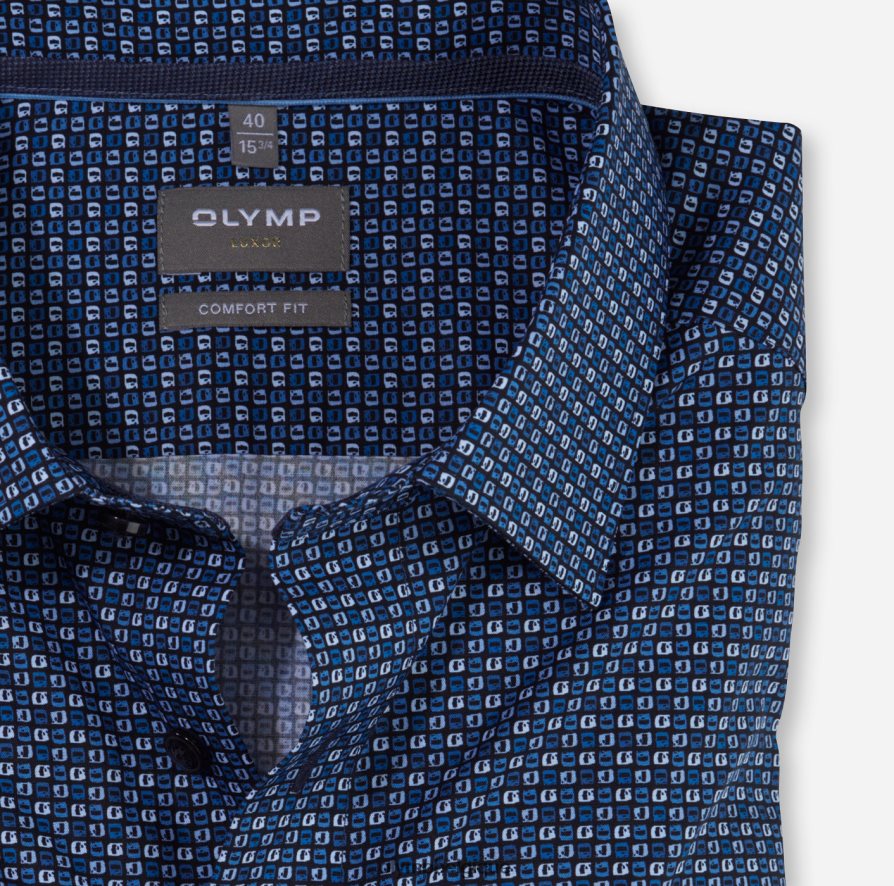 OLYMP FL8P6V1641 vêtements coupe confort louxor, chemise d'affaires, new kent, marine