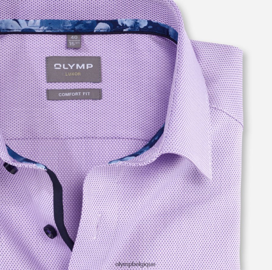 OLYMP FL8P6V1643 vêtements Luxor Comfort Fit, chemise d'affaires, New Kent, violet