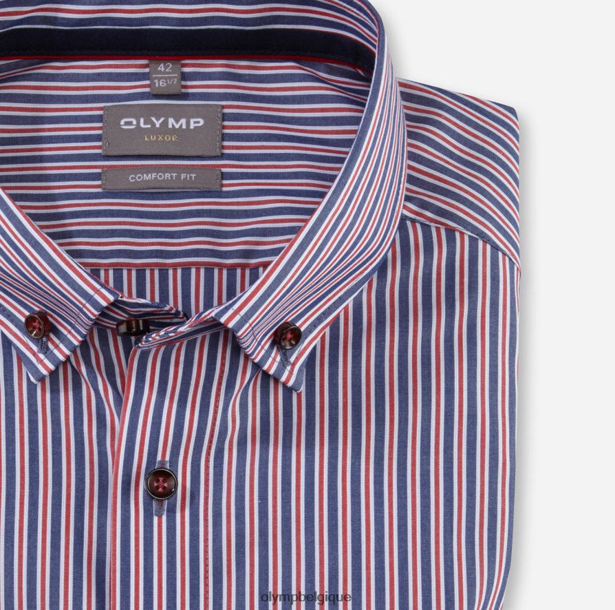 OLYMP FL8P6V1662 vêtements Luxor Comfort Fit, chemise business, boutonnée, rouge