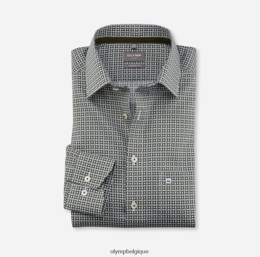 OLYMP FL8P6V1663 vêtements Luxor Comfort Fit, chemise d'affaires, New Kent, vert lime