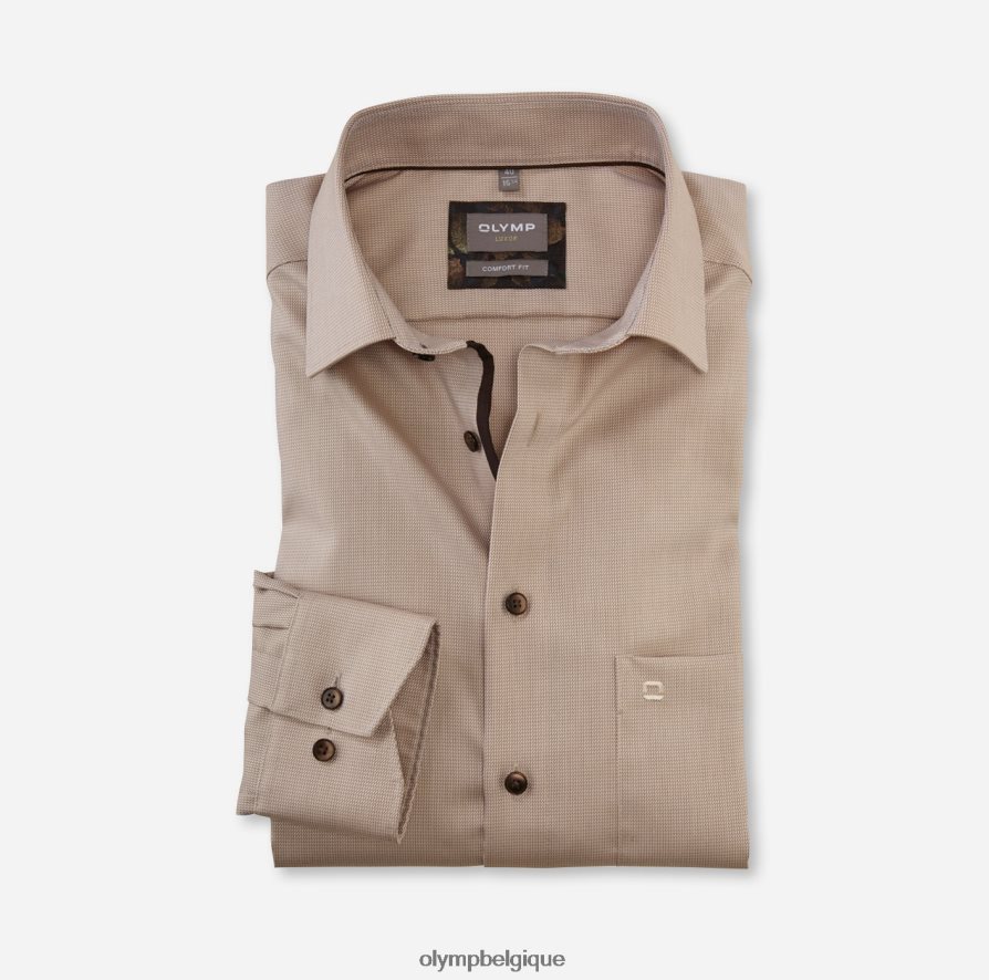 OLYMP FL8P6V1664 vêtements Luxor Comfort Fit, chemise d'affaires, New Kent, naturel