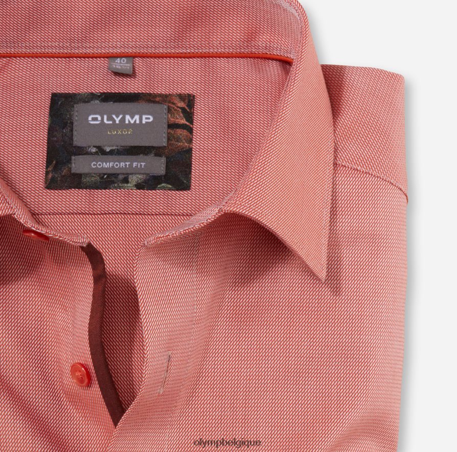 OLYMP FL8P6V1668 vêtements Luxor Comfort Fit, chemise d'affaires, New Kent, rouge orange