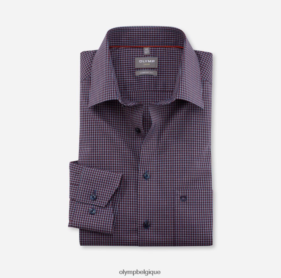 OLYMP FL8P6V1672 vêtements Luxor Comfort Fit, chemise d'affaires, New Kent, rouge orange