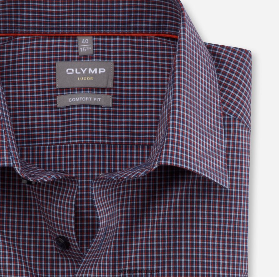 OLYMP FL8P6V1672 vêtements Luxor Comfort Fit, chemise d'affaires, New Kent, rouge orange