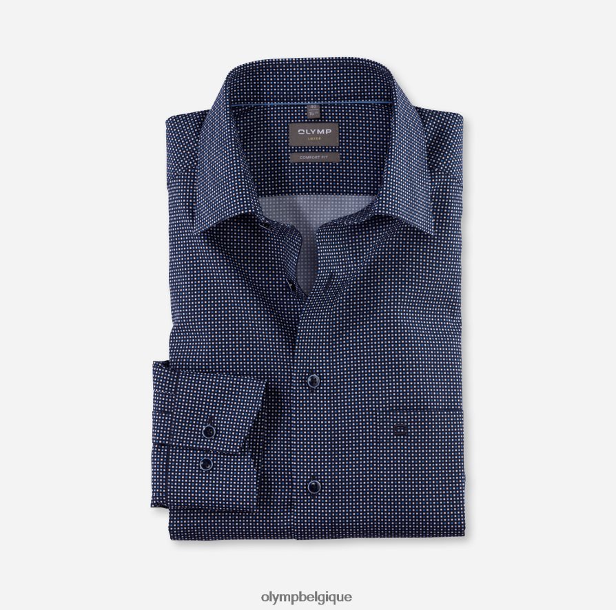 OLYMP FL8P6V1694 vêtements coupe confort louxor, chemise d'affaires, manches longues extra longues, new kent, marine