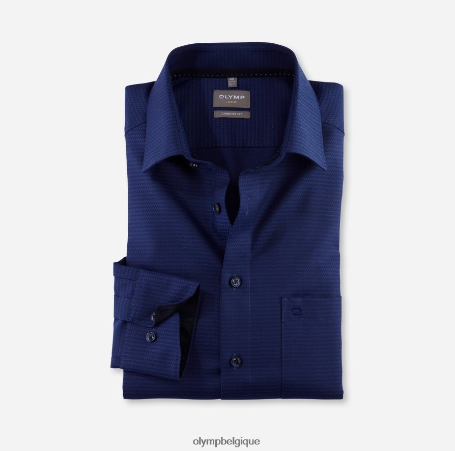 OLYMP FL8P6V1695 vêtements coupe confort louxor, chemise d'affaires, manches longues extra longues, new kent, marine