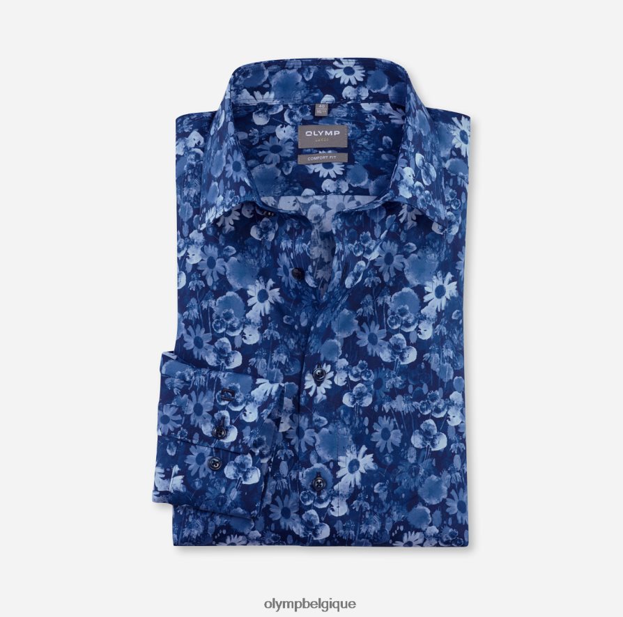 OLYMP FL8P6V1696 vêtements coupe confort louxor, chemise d'affaires, manches longues extra longues, new kent, marine