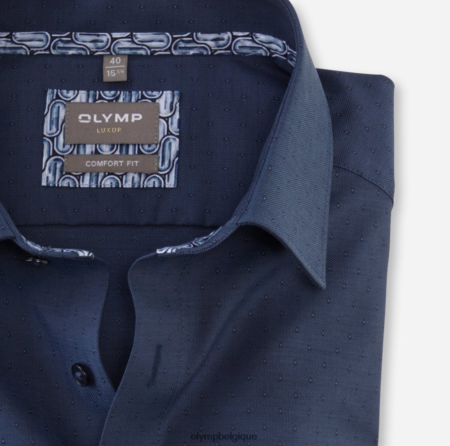 OLYMP FL8P6V1703 vêtements coupe confort louxor, chemise d'affaires, manches longues extra longues, new kent, marine