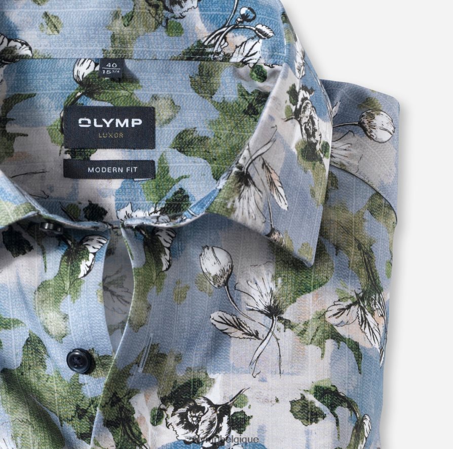 OLYMP FL8P6V916 vêtements coupe moderne louxor, chemise d'affaires, kent mondial, citron vert