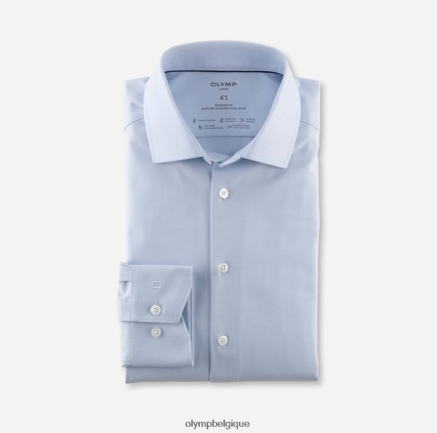 OLYMP FL8P6V957 vêtements luxor 24/7 modern fit, chemise business, global kent, bleu