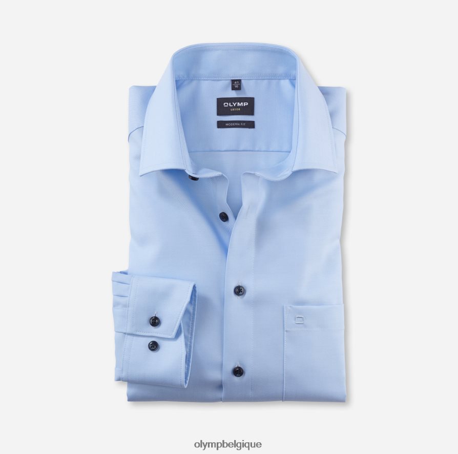 OLYMP FL8P6V958 vêtements louxor coupe moderne, chemise d'affaires, global kent, bleu clair