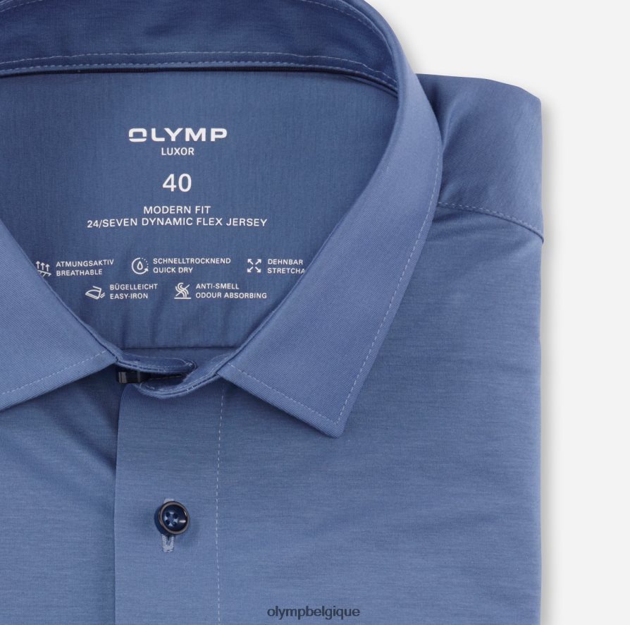 OLYMP FL8P6V965 vêtements luxor 24/7 modern fit, chemise business, new kent, bleu nuremberg