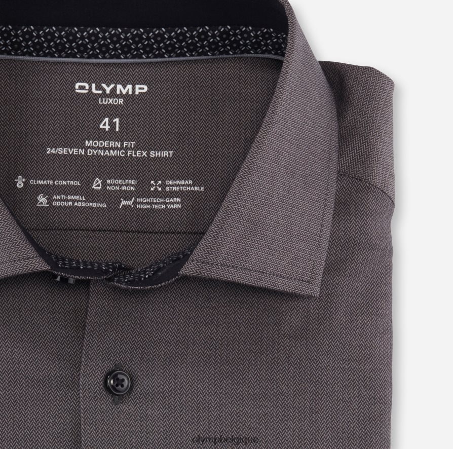 OLYMP FL8P6V980 vêtements luxor 24/7 modern fit, chemise business, global kent, anthracite