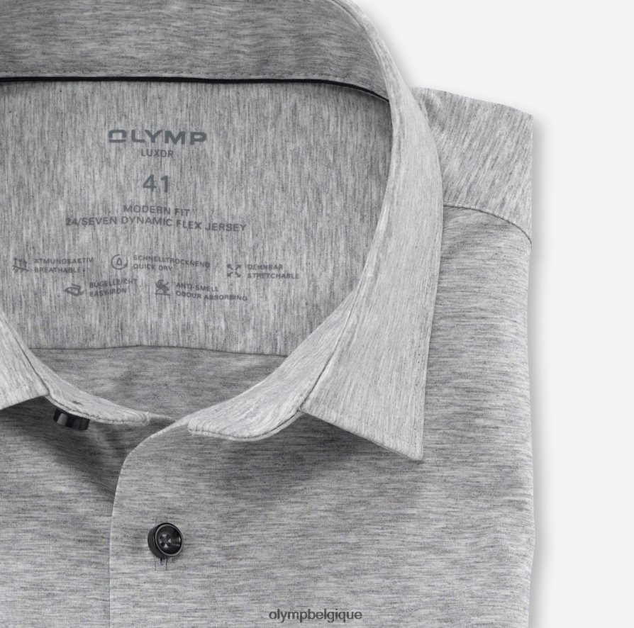 OLYMP FL8P6V986 vêtements luxor 24/7 modern fit, chemise business, new kent, gris argenté