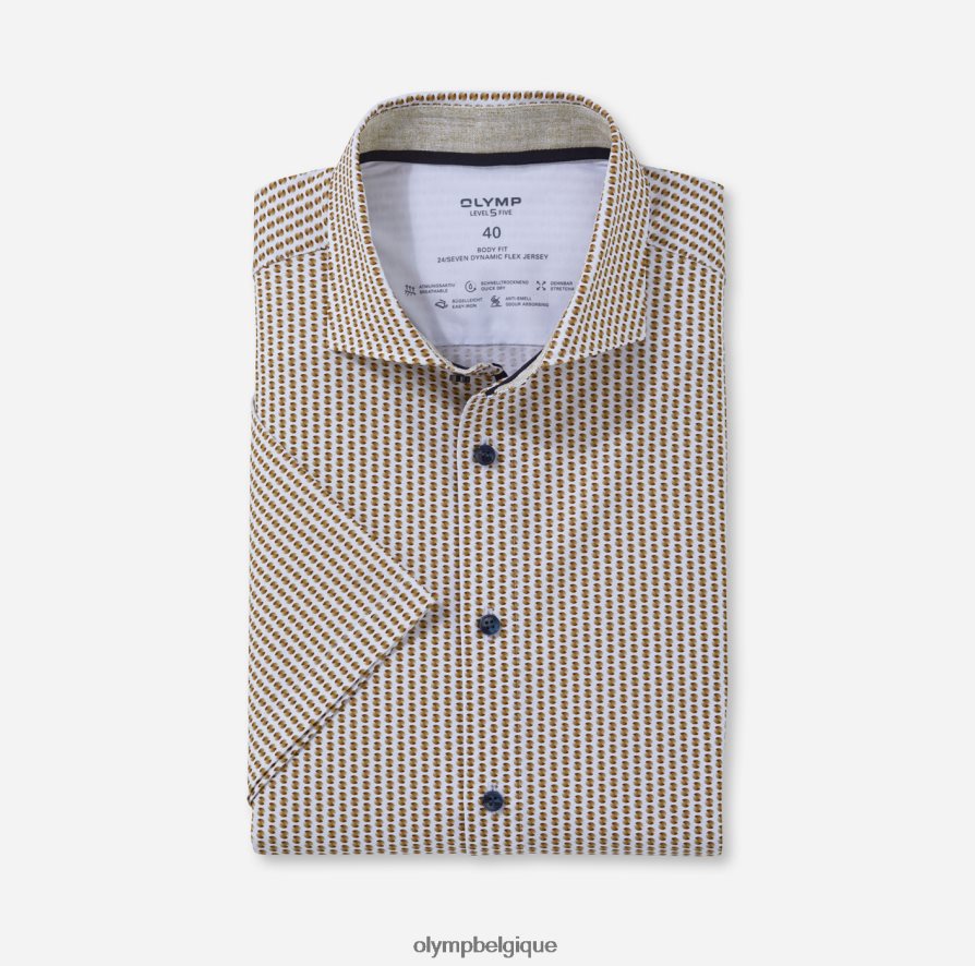 OLYMP FL8P6V352 vêtements niveau cinq 24/7 body fit, chemise d'affaires, kent, laiton