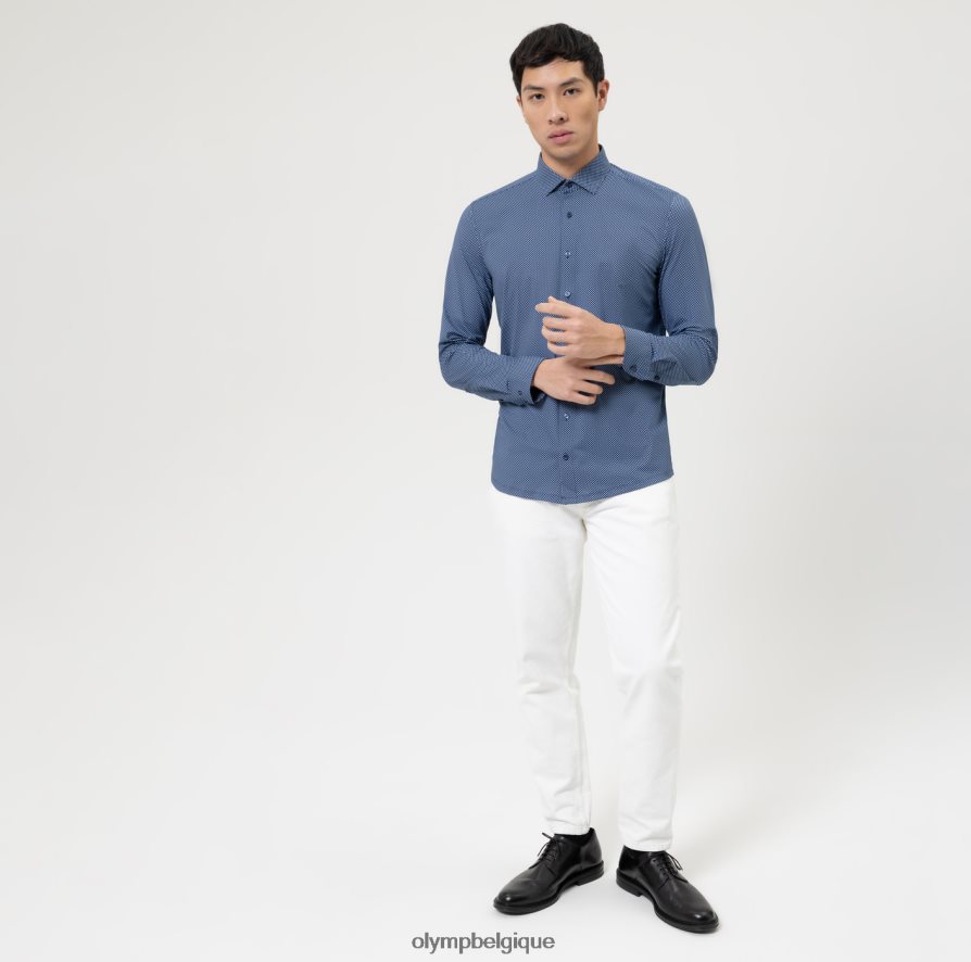 OLYMP FL8P6V367 vêtements niveau cinq 24/7 body fit, chemise business, kent moderne, bleu