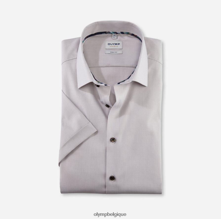 OLYMP FL8P6V373 vêtements coupe corporelle niveau cinq, chemise d'affaires, new york kent, taupe