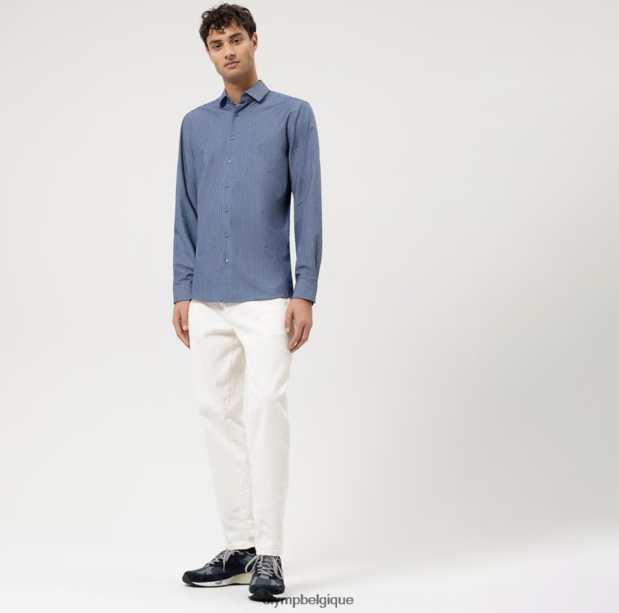 OLYMP FL8P6V380 vêtements niveau cinq 24/7 body fit, chemise d'affaires, kent moderne, marine