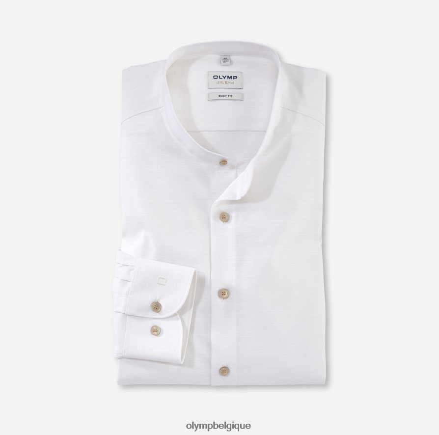 OLYMP FL8P6V384 vêtements Level Five Body Fit, chemise business, col montant, beige clair