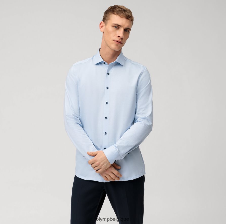 OLYMP FL8P6V385 vêtements niveau cinq 24/7 body fit, chemise business, kent moderne, bleu