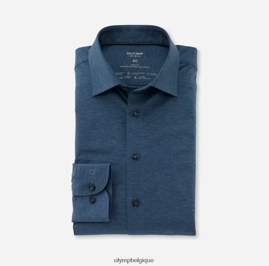 OLYMP FL8P6V394 vêtements niveau cinq 24/7 body fit, chemise business, new york kent, bleu fumée