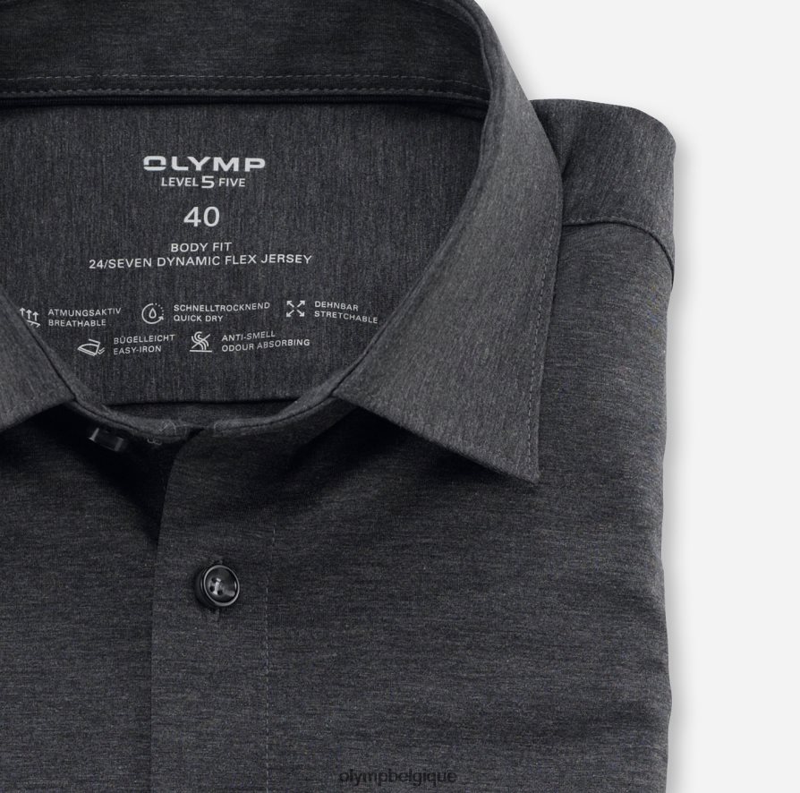 OLYMP FL8P6V400 vêtements niveau cinq 24/7 body fit, chemise business, new york kent, anthracite