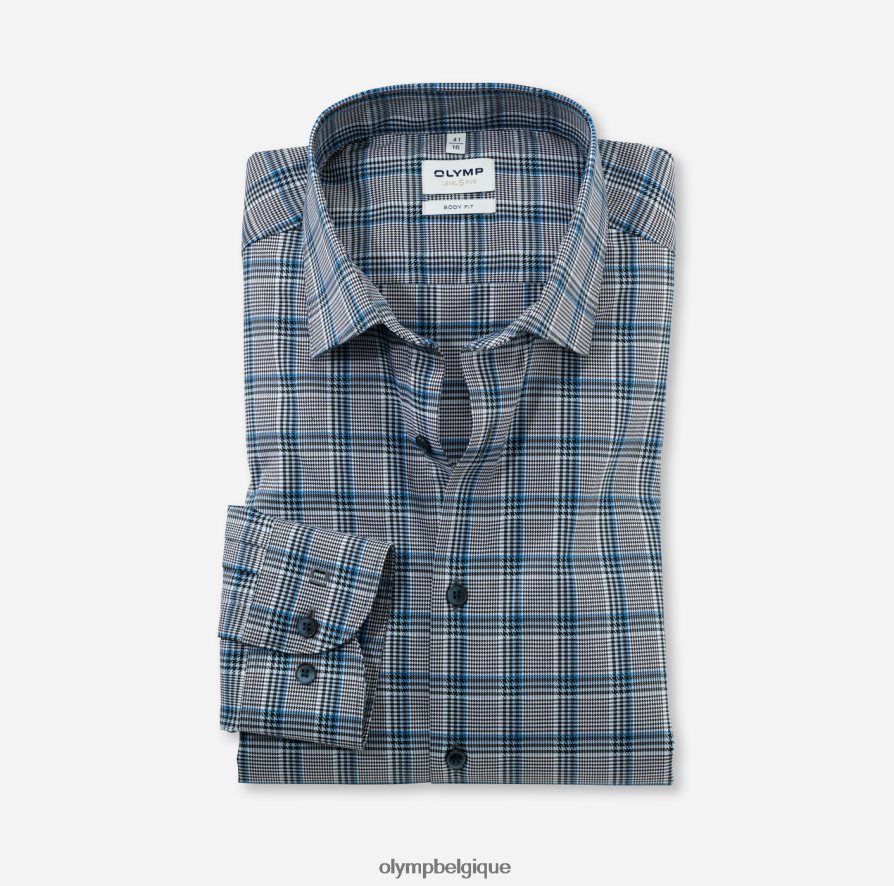 OLYMP FL8P6V411 vêtements body fit niveau cinq, chemise business, new york kent, bleu