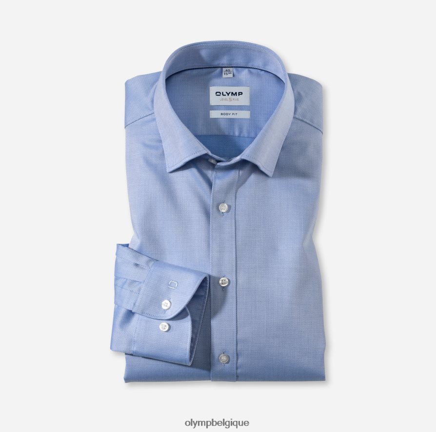 OLYMP FL8P6V412 vêtements coupe corporelle niveau cinq, chemise business, sous boutonnée, bleu