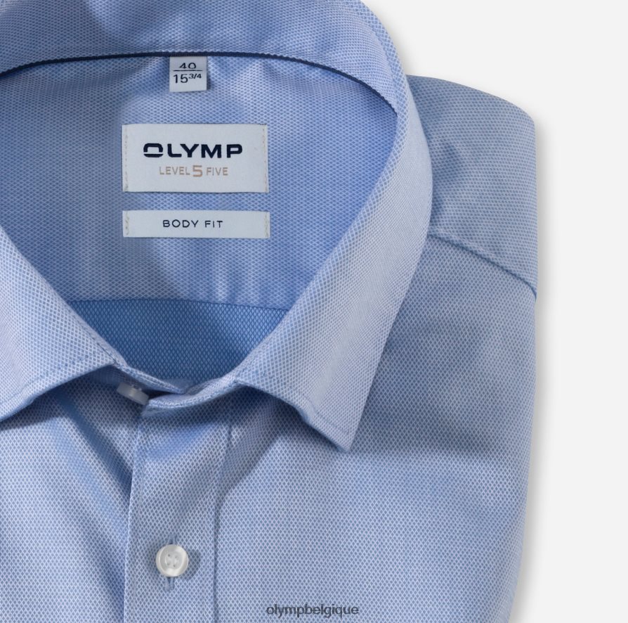 OLYMP FL8P6V412 vêtements coupe corporelle niveau cinq, chemise business, sous boutonnée, bleu