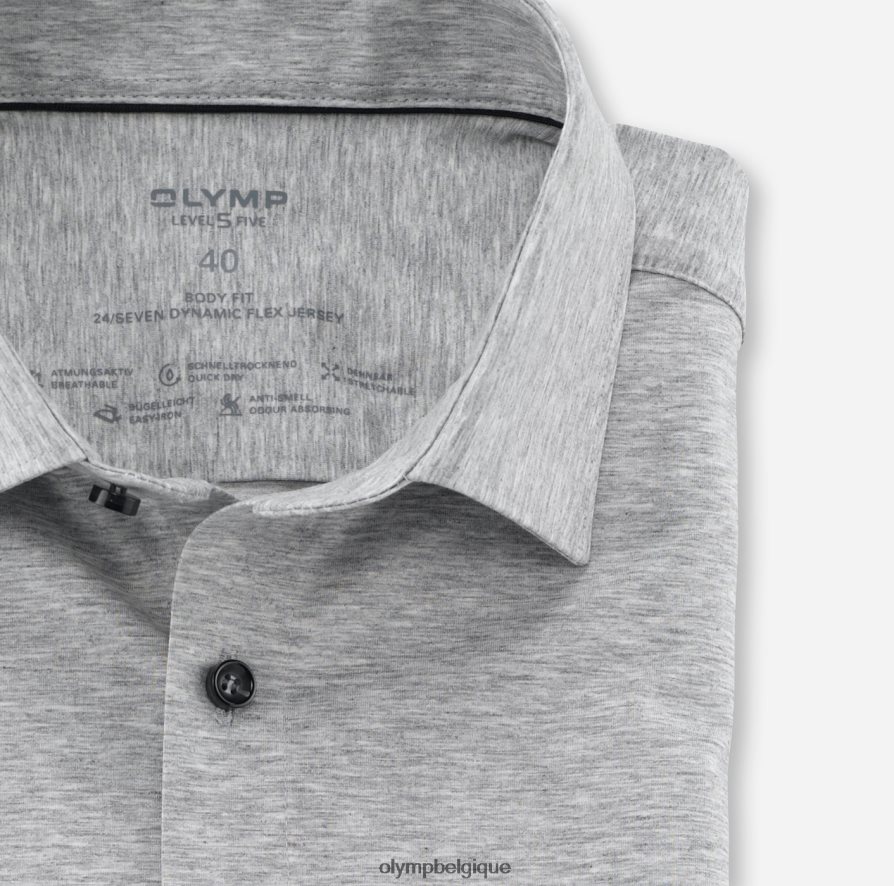 OLYMP FL8P6V413 vêtements niveau cinq 24/7 body fit, chemise business, new york kent, gris argenté
