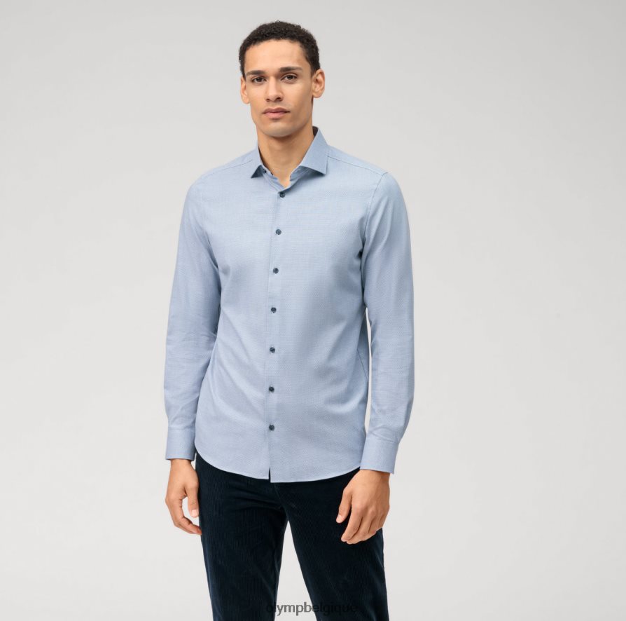 OLYMP FL8P6V448 vêtements niveau cinq 24/7 body fit, chemise business, kent, bleu