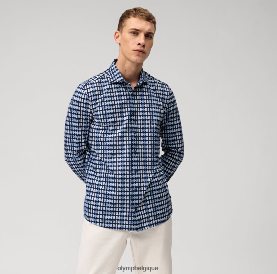 OLYMP FL8P6V454 vêtements niveau cinq 24/7 body fit, chemise d'affaires, kent, marine