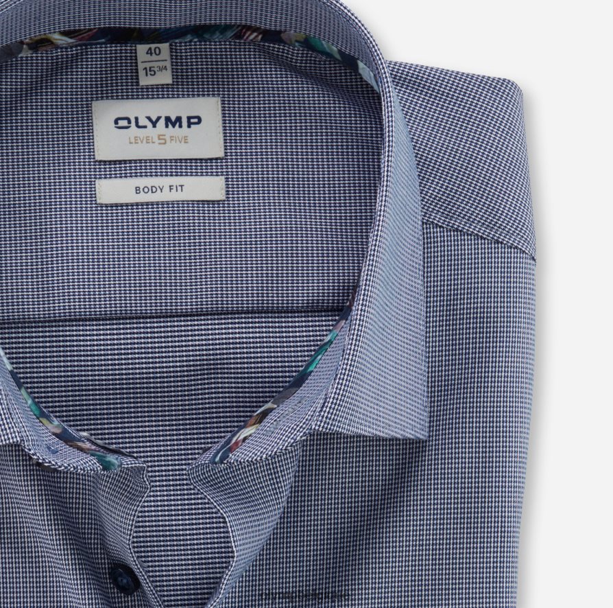 OLYMP FL8P6V460 vêtements coupe corporelle niveau cinq, chemise d'affaires, new york kent, marine
