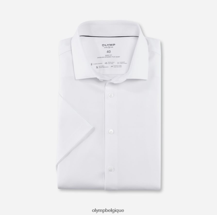 OLYMP FL8P6V461 vêtements niveau cinq 24/7 body fit, chemise d'affaires, kent moderne, blanc