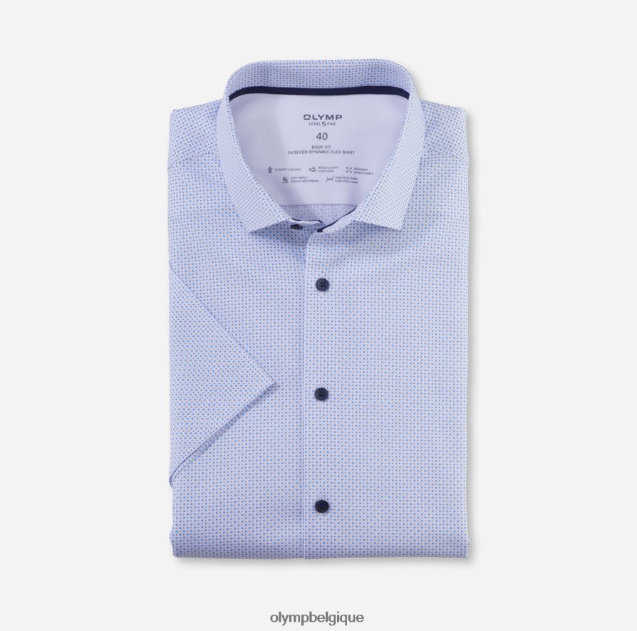OLYMP FL8P6V464 vêtements niveau cinq 24/7 body fit, chemise business, kent moderne, bleu