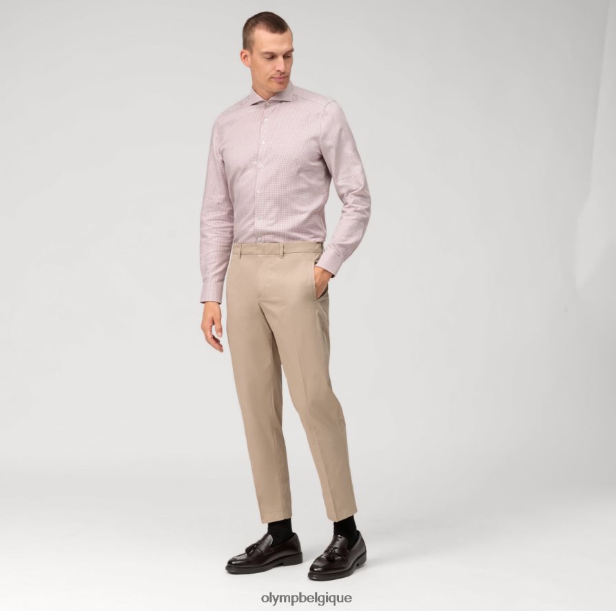 OLYMP FL8P6V474 vêtements coupe body niveau cinq, chemise business, coupe, rouge