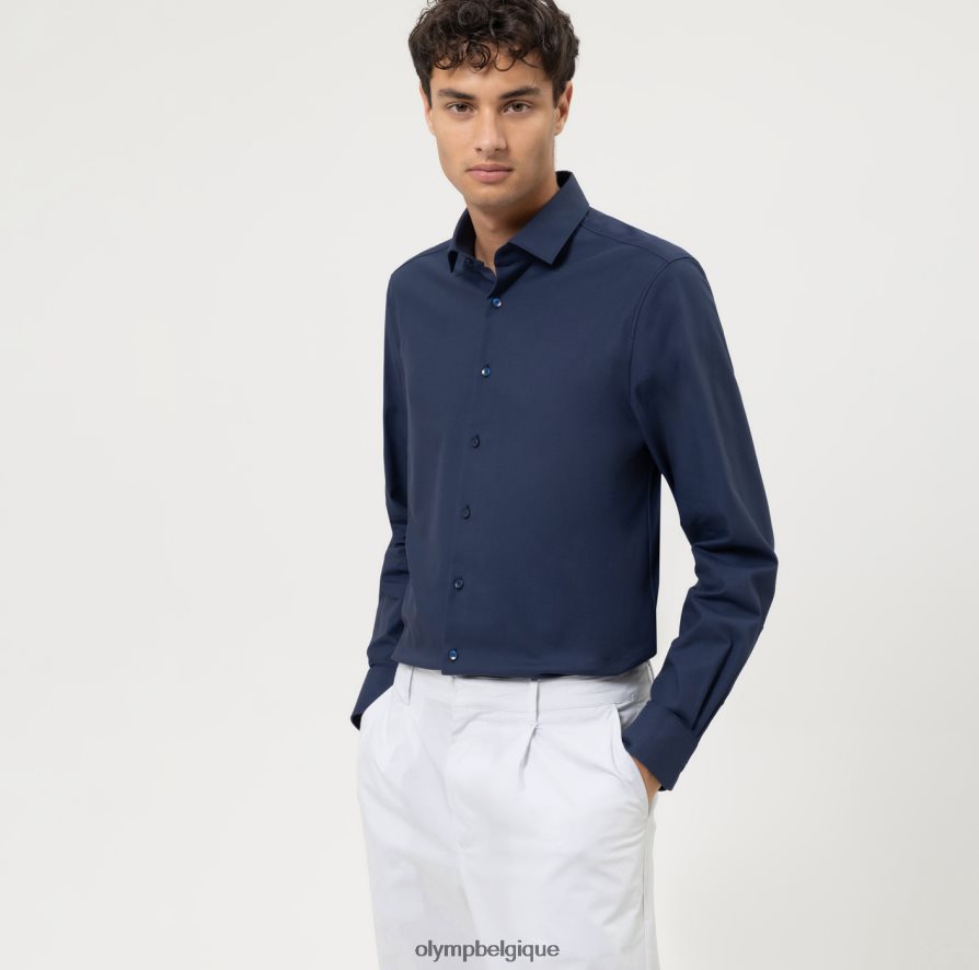 OLYMP FL8P6V480 vêtements niveau cinq 24/7 body fit, chemise d'affaires, kent moderne, marine